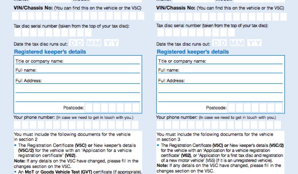 How To Transfer Or Retain A Vehicle Registration Number Form V317 